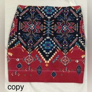 XXL Tribal print mini skirt in excellent used condition